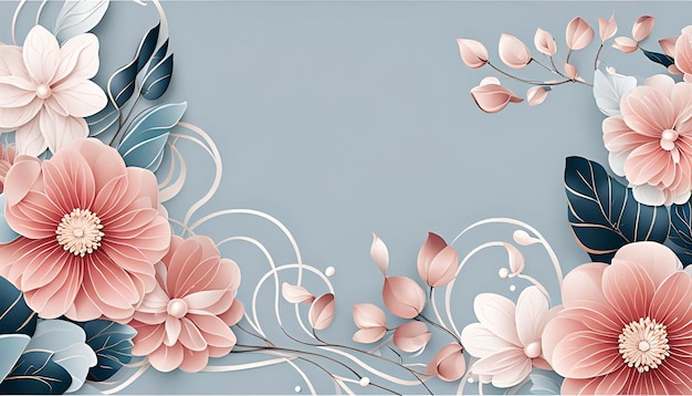 Line flower pattern decoration background