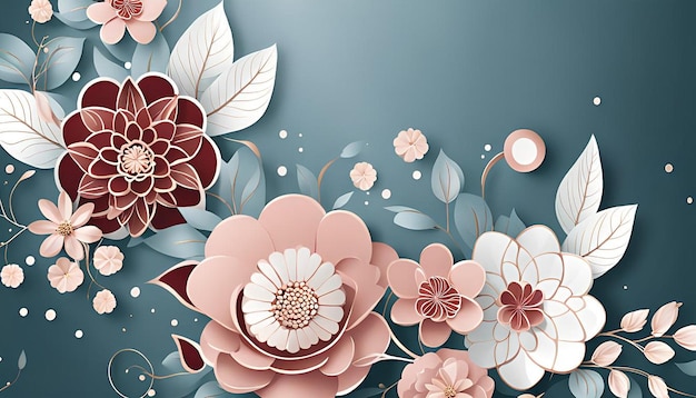 Line flower pattern decoration background