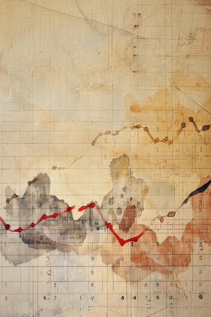 A line graph on a soft beige canvas depicting gradual market trends