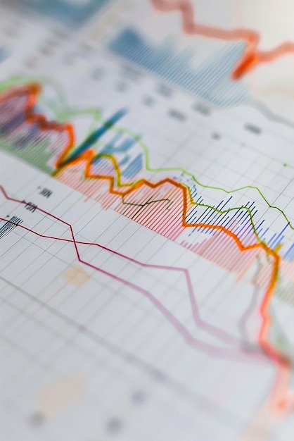 A line graph on a soft white canvas depicting gradual market trends