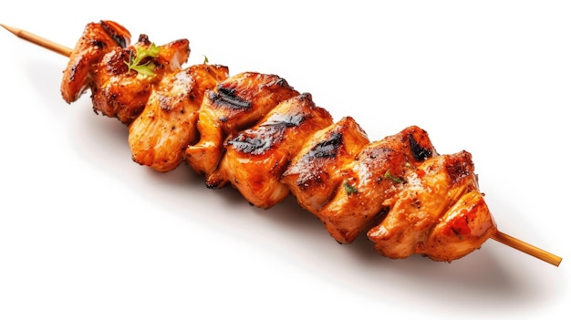 a line of grilled chicken is shown on a white background.