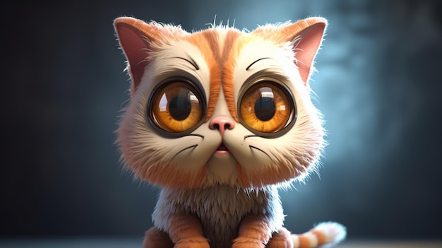 Line head big eye flow cat charactersGenerative AI