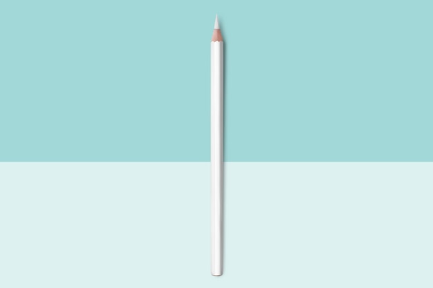 Line of pastel light blue color pencils