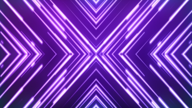 Line purple color and neon light geometric abstract background, 3d rendering animation 4k