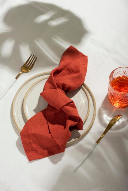 Linen napkin in Terracotta color