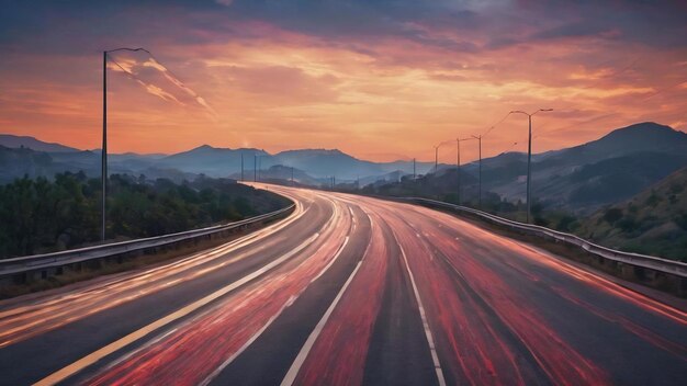 Lines of traffic on paved roads background