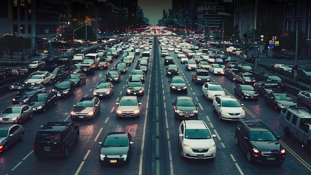 Lines of traffic on paved roads background