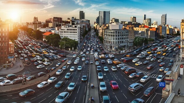 Lines of traffic on paved roads background