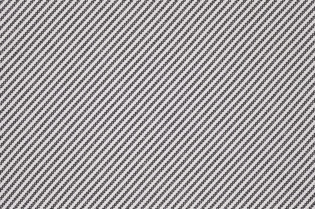 Lining fabric closeup stitches diagonally with black threads on white background wallpaper uniform texture pattern