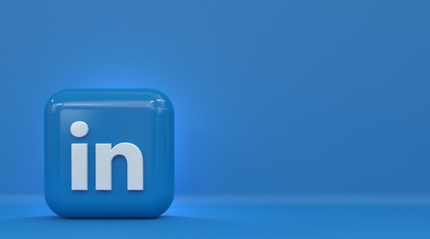 LinkedIn 3d Social Media icon Colorful glossy 3d icon concept 3d rendering for composition