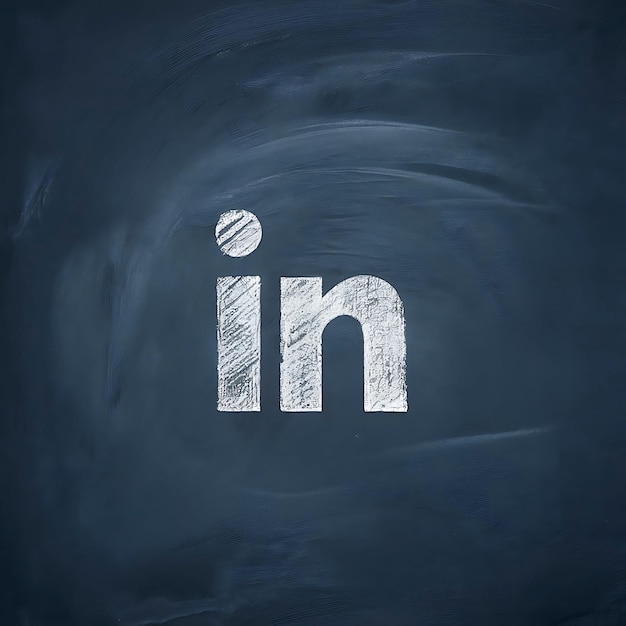 Photo linkedin icon on a chalkboard background illustration