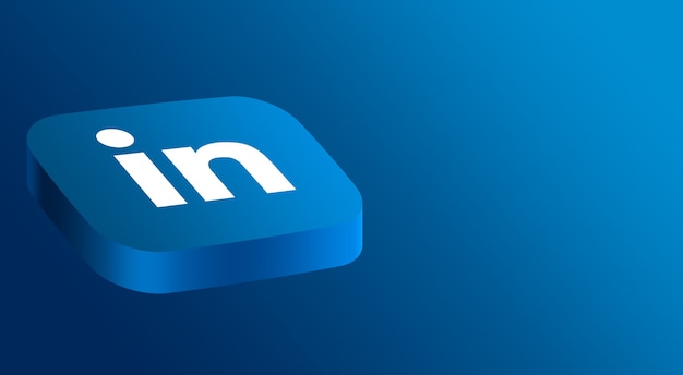 Linkedin logo minimal design 3d