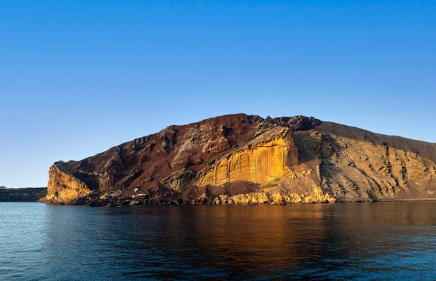 The Linosa volcano called Monte Nero in the beach of Cala Pozzolana di Ponente Sicily