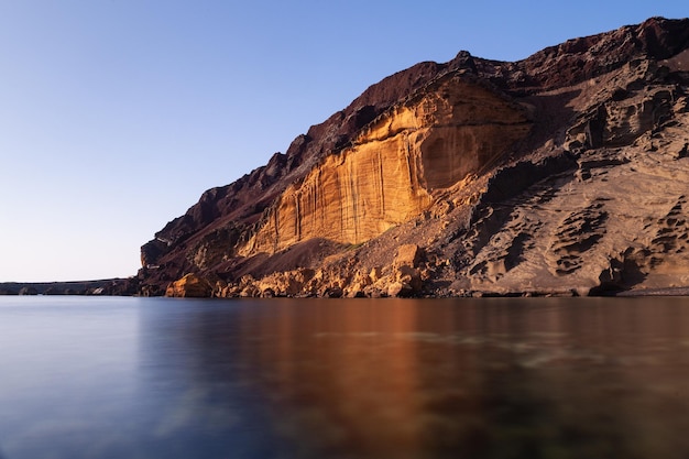 The Linosa volcano called Monte Nero in the beach of Cala Pozzolana di Ponente Sicily