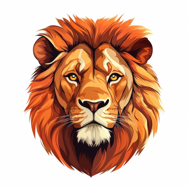 Lion 2d cartoon vector illustration on white background