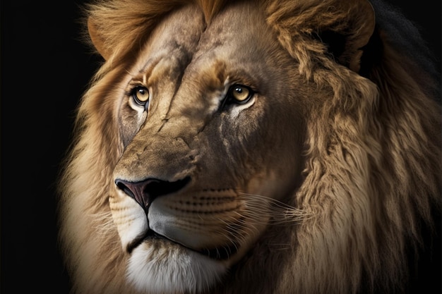 a lion close up,  AI-generated artwork