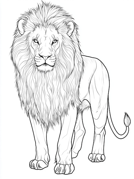 Photo lion coloring page