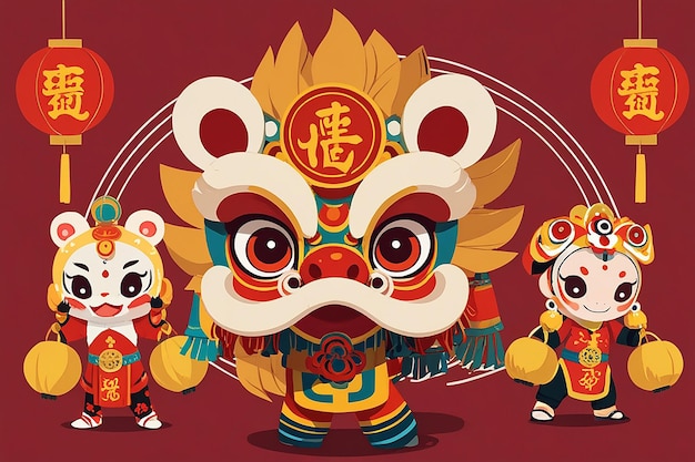 Lion Dance Festive Graphic