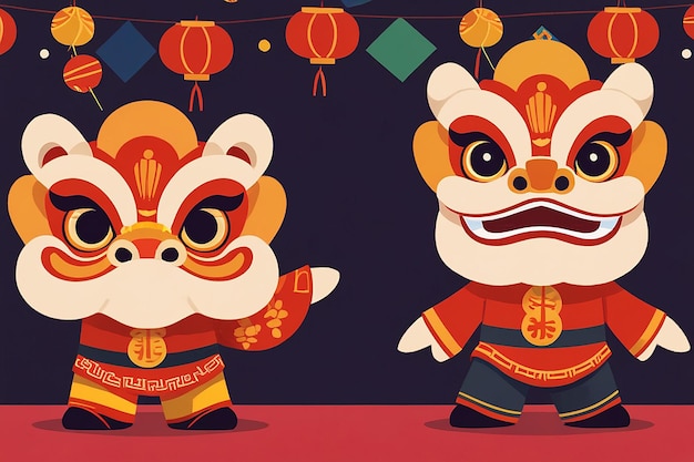 Lion Dance Festive Graphic