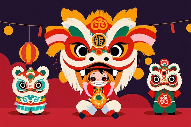 Lion Dance Festive Graphic