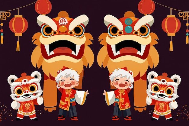 Lion Dance Festive Graphic