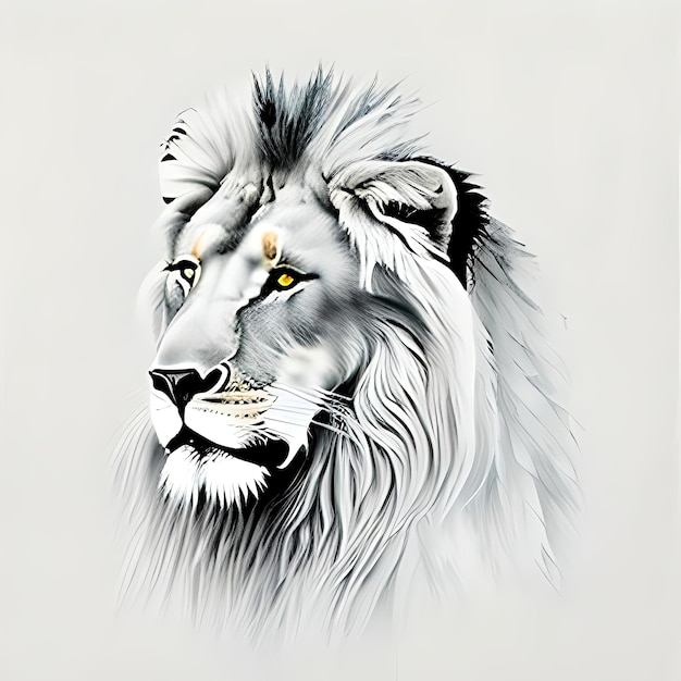 Lion Double Exposure Muted Watercolors Generative Ai