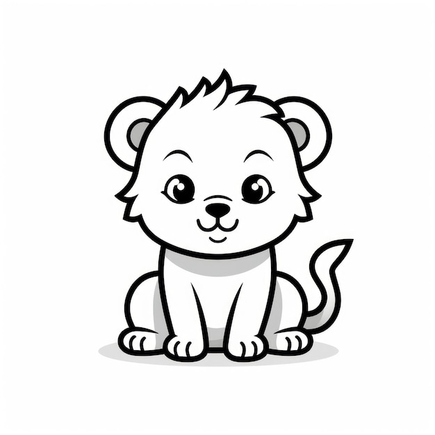 Lion Flat Vector Icon on White Background AI Generated