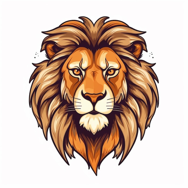 Lion head illustration with a big lion head