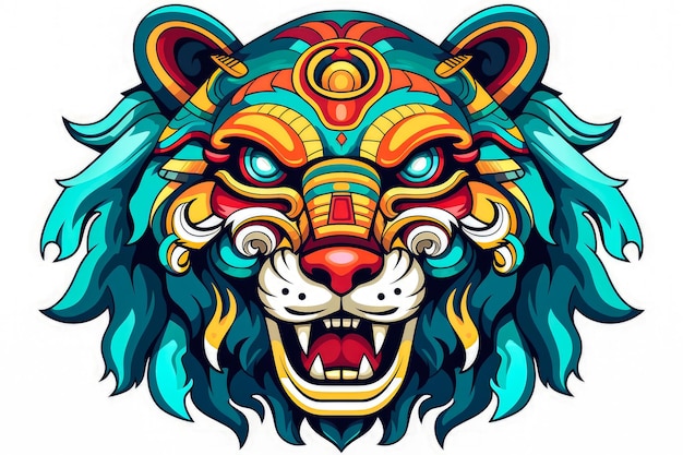 Lion head mascot illustration for tshirt or poster