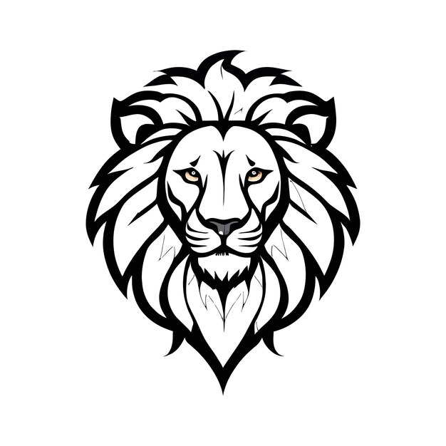 Photo lion head mascot isolated on white background lioness head icon vector illustration