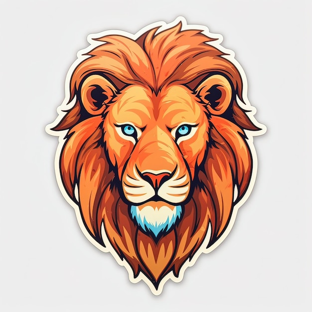 Lion Head Sticker with Generative AI Art