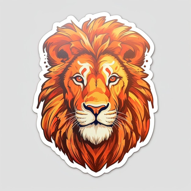 Lion Head Sticker with Generative AI Art