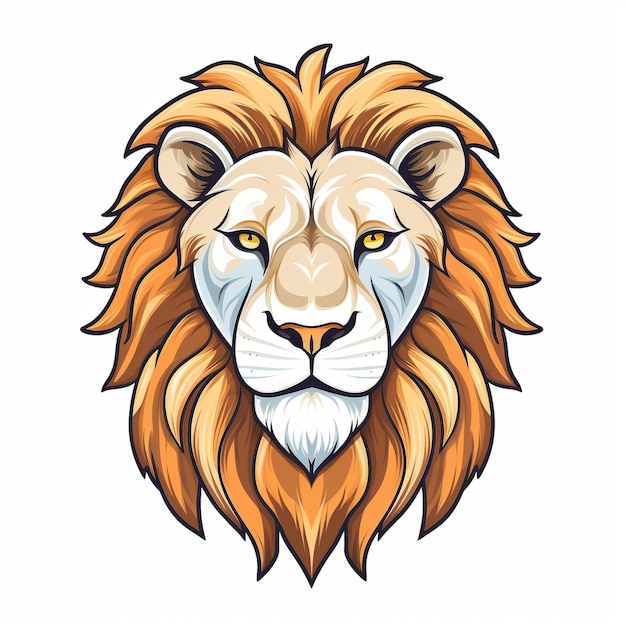 Lion head on a white background