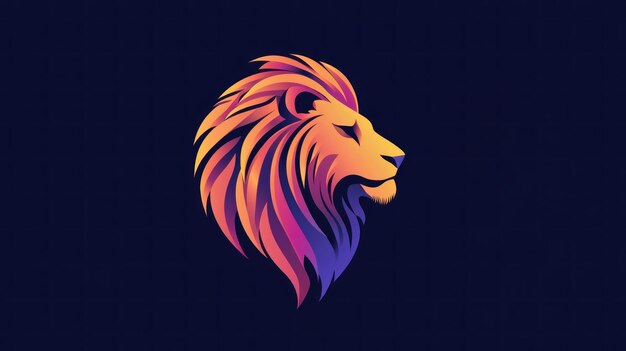 Lion Head with Gradient Color