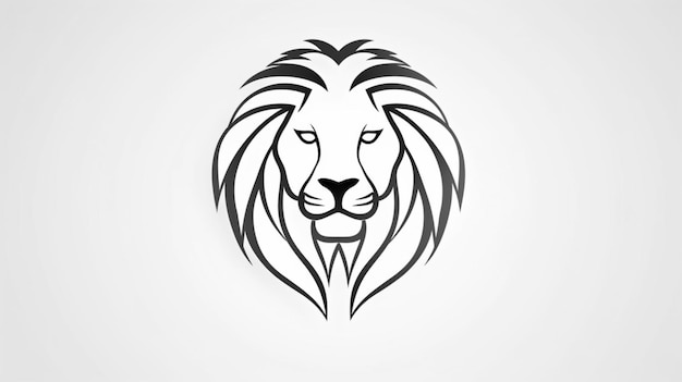 A lion head with a mane on a white background.