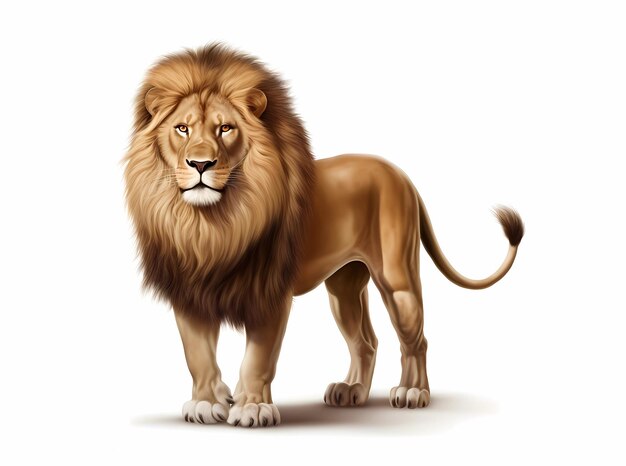 Lion isolated on white background Generative AI illustrations