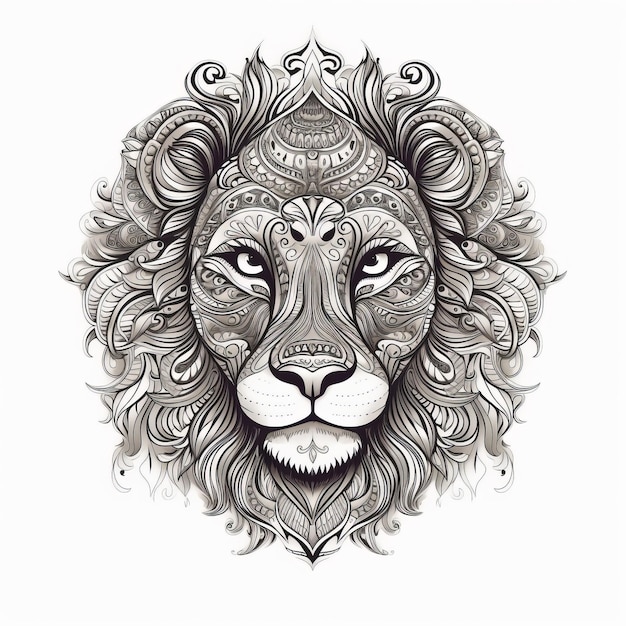 Lion in mandala style Illustration AI GenerativexA