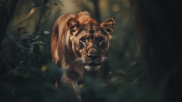 Lion in nature cinematic photography