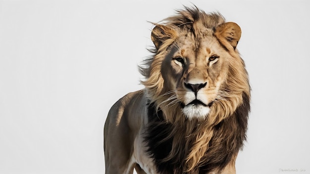 Lion panthera leo on a white isolated