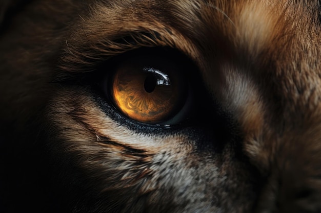 Lion's eyes macro close up AI generated