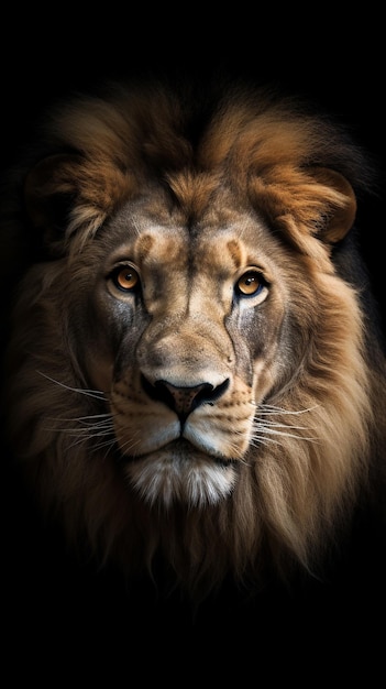 A lion's face is shown in this image.