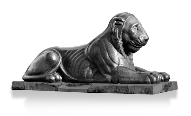 Lion Statue isolated on White