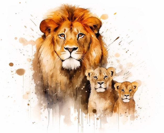 lion vector family love cute illustration royalty free premium vector