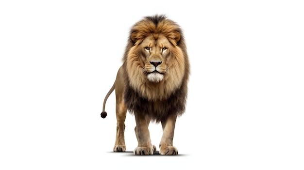 Lion on a white background with a white background