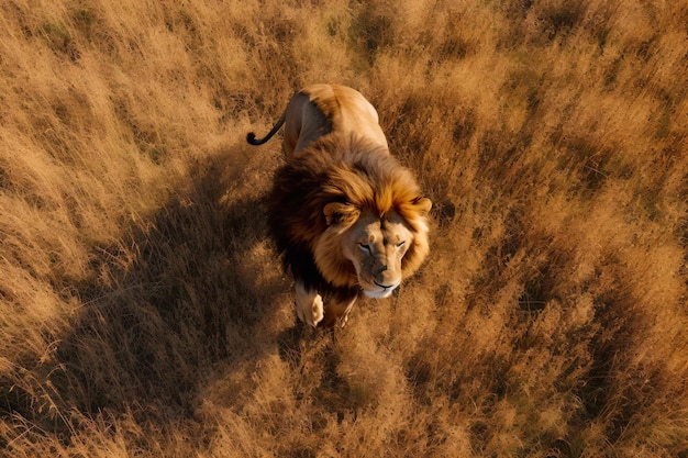 A lion in the wild