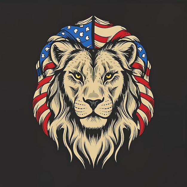 A lion with an American lion