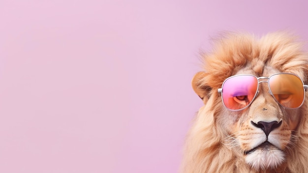 Lion with Attitude King of Cool in Sunglasses and Goggles