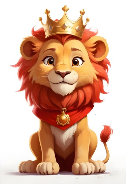 a lion with a crown on its head