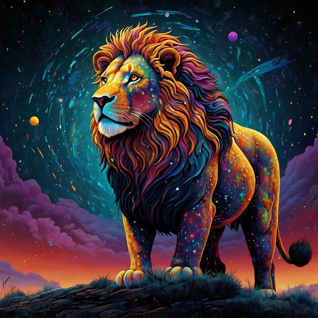 a lion with a star on it and the words quot lion quot on the top