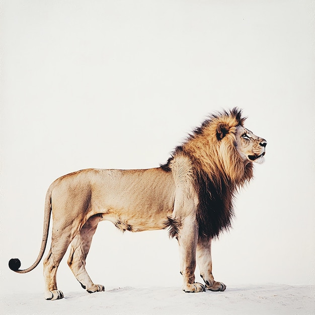 Photo lion with white background